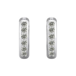 Load image into Gallery viewer, 0.60 Ct Round Cut Moissanite Hoop Earrings For Unisex