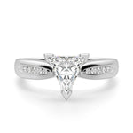 Load image into Gallery viewer, 2.50 Ct Trillion Cut v Prong Moissanite Ring in White Gold
