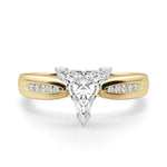 Load image into Gallery viewer, 2.50 Ct Trillion Cut v Prong Moissanite Ring in White Gold