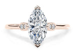 Load image into Gallery viewer, 1.20 Carat Marquise Cut Cathedral Set Moissanite Ring in Yellow Gold