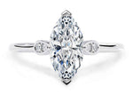 Load image into Gallery viewer, 1.20 Carat Marquise Cut Cathedral Set Moissanite Ring in Yellow Gold