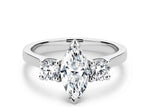 Load image into Gallery viewer, 3.50 Ct Marquise Shape Moissanite Three Stone Ring in White Gold