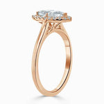 Load image into Gallery viewer, 1.50 Carat Marquise Cut Halo Moissanite Ring in Rose Gold