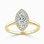 Load image into Gallery viewer, 1.50 Carat Marquise Cut Halo Moissanite Ring in Rose Gold