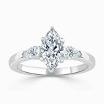 Load image into Gallery viewer, 2.50 Ct Marquise Cut Three Stone Moissanite Ring in White Gold