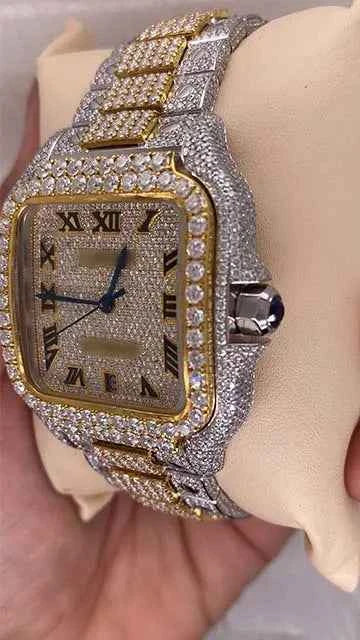 Side view of moissanite watch mens