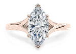 Load image into Gallery viewer, 1.50 Carat Marquise Cut Split Shank Solitaire Moissanite Ring in White Gold
