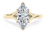 Load image into Gallery viewer, 1.50 Carat Marquise Cut Split Shank Solitaire Moissanite Ring in White Gold