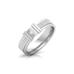 Load image into Gallery viewer, 0.02 Ct Round Cut Moissanite Band in Sterling Silver For Men's