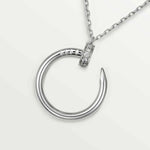 Load image into Gallery viewer, 0.20 Carat Curved Nail Moissanite Unisex Pendant In White Gold