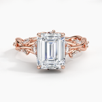 Load image into Gallery viewer, 2 Carat Emerald Shape Vintage Moissanite Ring in White Gold