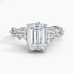 Load image into Gallery viewer, 2 Carat Emerald Shape Vintage Moissanite Ring in White Gold