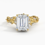 Load image into Gallery viewer, 2 Carat Emerald Shape Vintage Moissanite Ring in White Gold