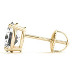 Load image into Gallery viewer, 0.50 - 5 Carat Oval Cut Solitaire Moissanite Stud Earrings in Yellow Gold