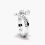 Load image into Gallery viewer, 1.20 Ct Pear Cut Curved Moissanite Bridal Set in White Gold
