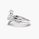 Load image into Gallery viewer, 1.20 Ct Pear Cut Curved Moissanite Bridal Set in White Gold