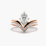 Load image into Gallery viewer, 1.20 Ct Pear Cut Curved Moissanite Bridal Set in White Gold