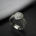 Load image into Gallery viewer, Pear Halo Moissanite Engagement Ring