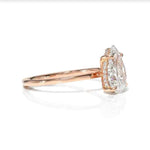 Load image into Gallery viewer, 1.50 Ct Pear Shaped Hidden Halo Moissanite Ring in Rose Gold