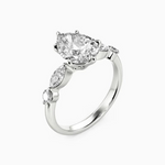 Load image into Gallery viewer, 2 Carat Pear Cut Moissanite Five Stone Ring in White Gold