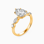 Load image into Gallery viewer, 2 Carat Pear Cut Moissanite Five Stone Ring in White Gold