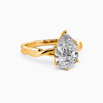 Load image into Gallery viewer, 1.50 Carat Pear Cut Solitaire Moissanite Twisted Ring in Rose Gold