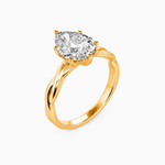 Load image into Gallery viewer, 1.50 Carat Pear Cut Solitaire Moissanite Twisted Ring in Rose Gold