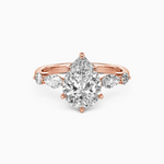 Load image into Gallery viewer, 2 Carat Pear Cut Moissanite Five Stone Ring in White Gold