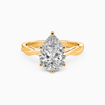 Load image into Gallery viewer, 1.50 Carat Pear Cut Solitaire Moissanite Twisted Ring in Rose Gold