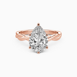 Load image into Gallery viewer, 1.50 Carat Pear Cut Solitaire Moissanite Twisted Ring in Rose Gold