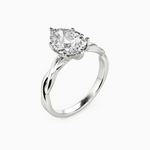 Load image into Gallery viewer, 1.50 Carat Pear Cut Solitaire Moissanite Twisted Ring in Rose Gold