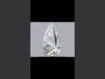 Load and play video in Gallery viewer, Rotating view of a pear cut moissanite gemstone, highlighting its brilliant sparkle, teardrop shape, and symmetrical facets.