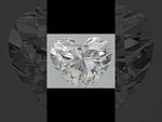 Load and play video in Gallery viewer, Rotating view of a heart-shaped moissanite gemstone, showcasing its brilliant sparkle, symmetrical shape, and faceted design.