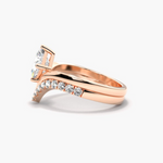 Load image into Gallery viewer, 1.20 Carat Princess Shape Curved Moissanite Bridal Set Ring in Yellow Gold