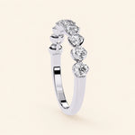 Load image into Gallery viewer, Side View Of Round Cut Half Eternity Wedding Band
