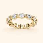 Load image into Gallery viewer, Angle View Of Round Cut Eternity Wedding Band