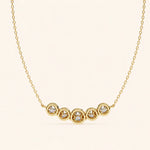 Load image into Gallery viewer, Back View Of Five Stone Bezel Necklace