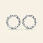 Load image into Gallery viewer, Open Circle Round Halo Stud Earrings