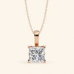 Load image into Gallery viewer, Princess Cut Pendant Bold Setting