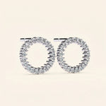 Load image into Gallery viewer, Open Circle Round Halo Stud Earrings