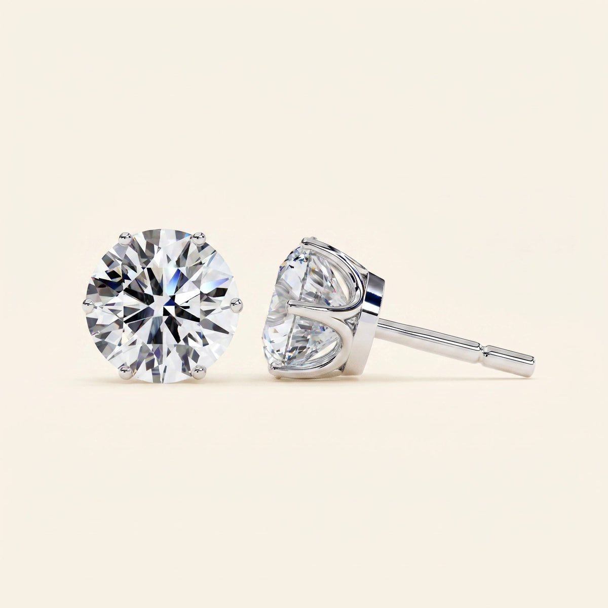 Six prong stud earrings