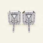 Load image into Gallery viewer, Radiant Cut Stud Earrings With Halo Design