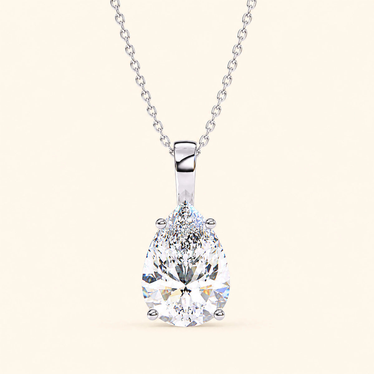 Pear shaped solitaire necklace
