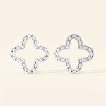 Load image into Gallery viewer, Clover Shape Pave Stud Earrings