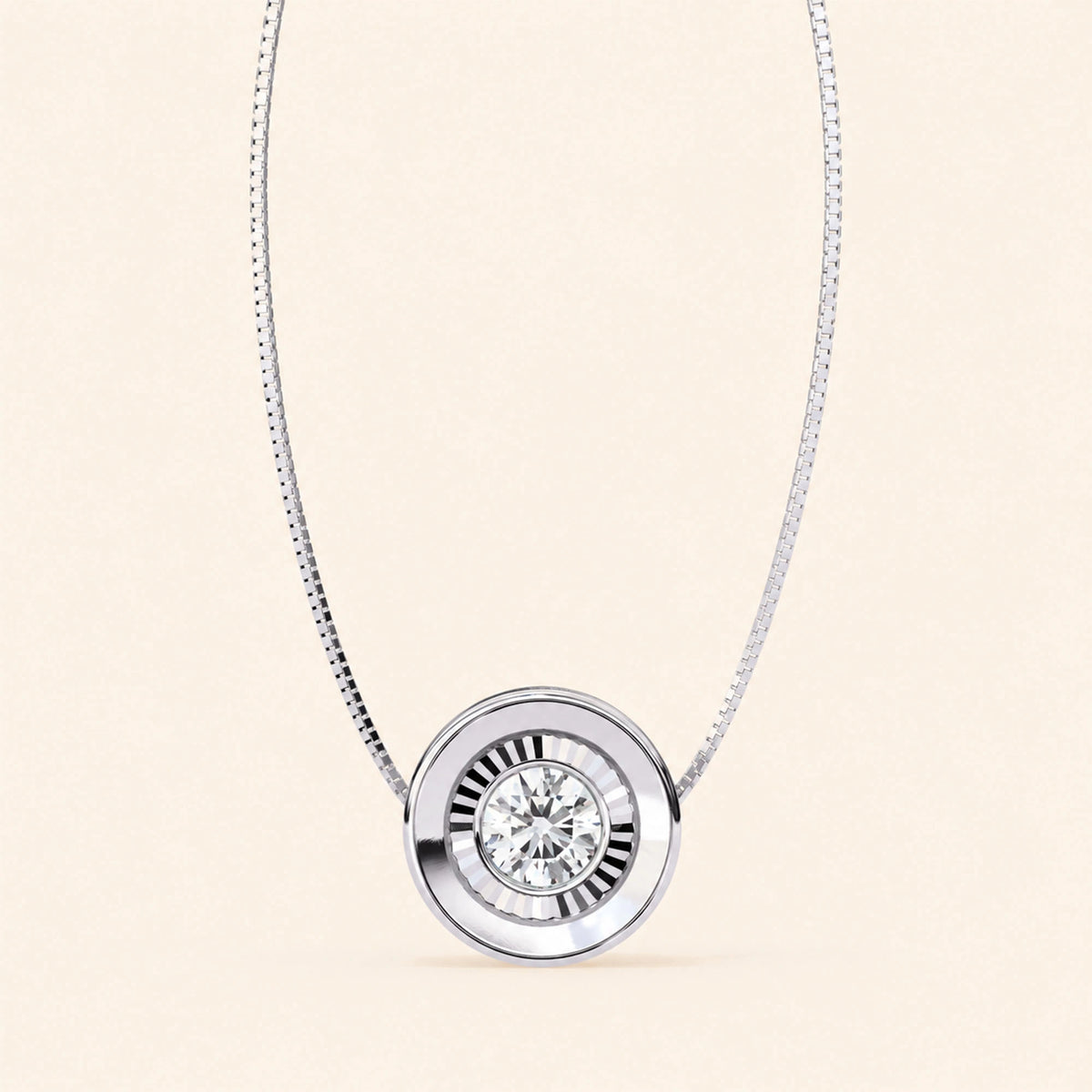 Round two tone bezel pendant