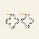 Load image into Gallery viewer, Clover Shape Pave Stud Earrings