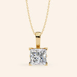 Load image into Gallery viewer, Princess Cut Pendant Bold Setting