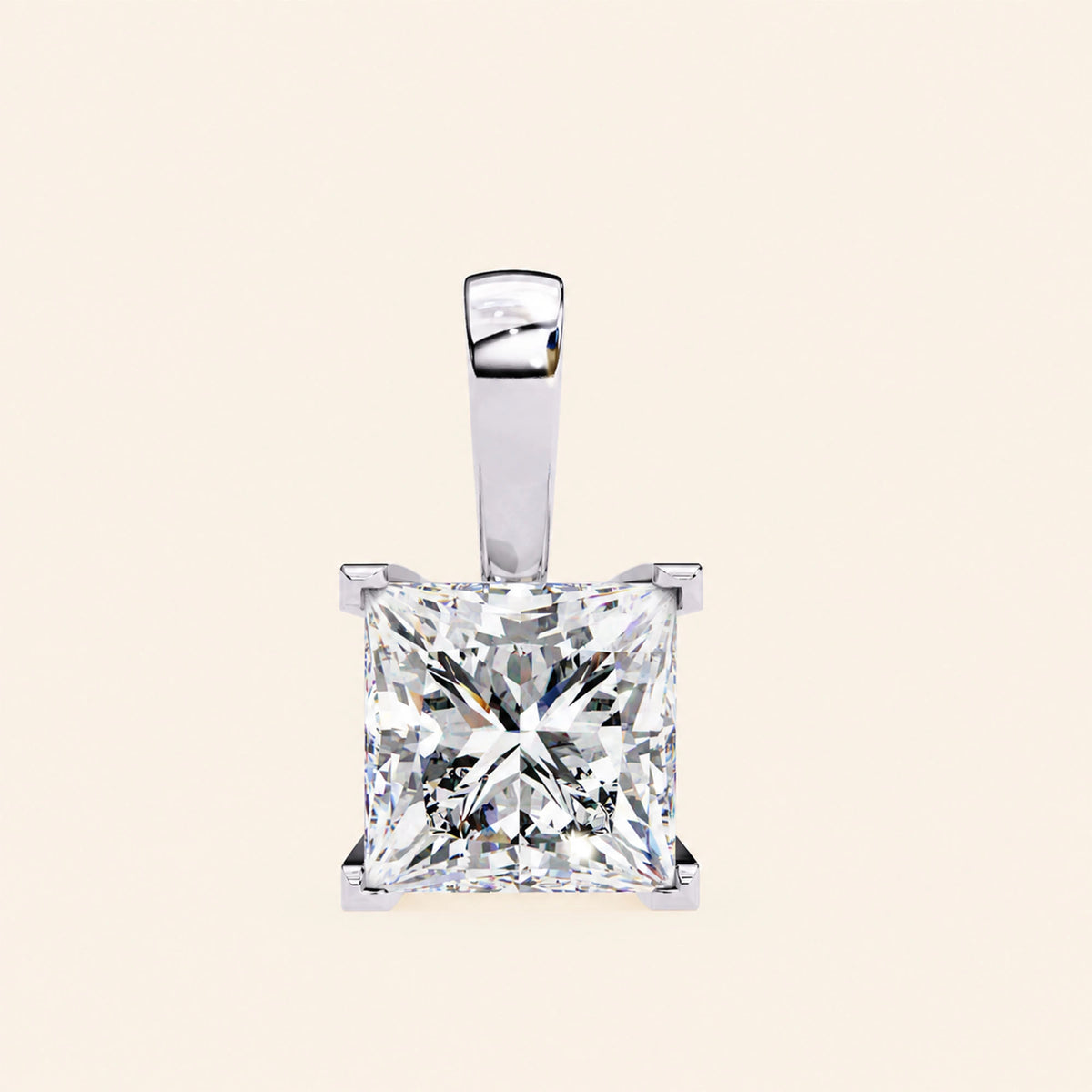 Princess cut pendant bold setting