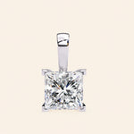 Load image into Gallery viewer, Princess Cut Pendant Bold Setting