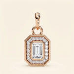 Load image into Gallery viewer, Emerald Cut Halo Necklace